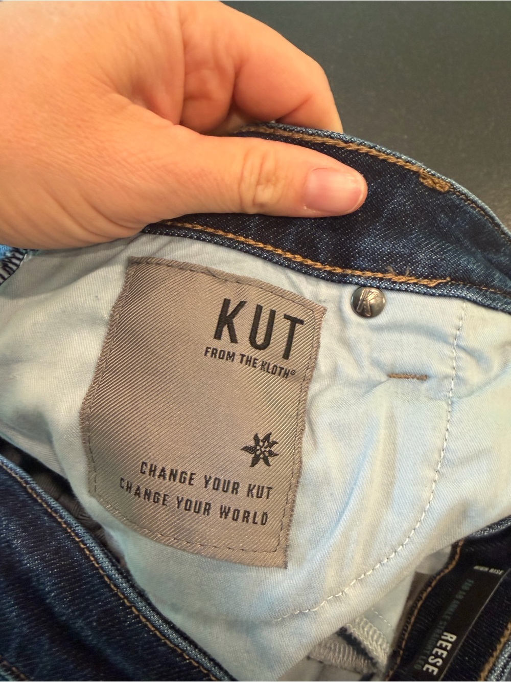 KUT From The Kloth Reese Fab Ab High Rise Straight Leg Jeans Dark Wash 8 - Picture 9 of 11